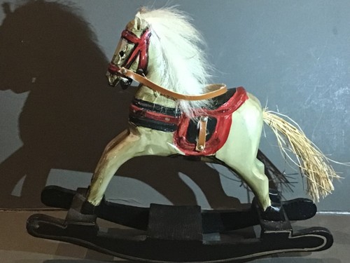 Vintage wooden rocking horse - wooden,