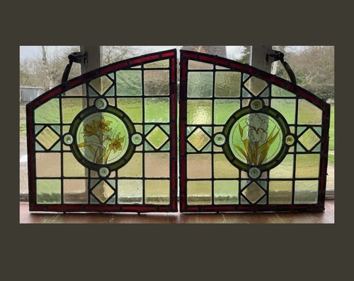 Pair hand painted victorian - of,