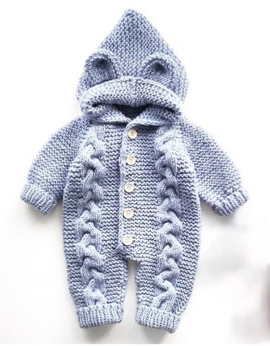 Cable hooded romper - cable,