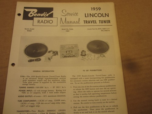 1959 lincoln bendix travel - lincoln,