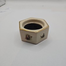 VINTAGE POINTERS OF LONDON CHINA, dogs / birds Trinket Dish/ Pin Cushion lid ?