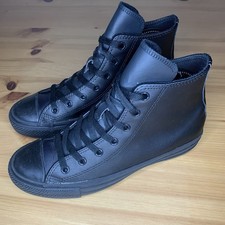 Converse CTAS Triple Black Leather Womens/Kids Trainers Size 4 UK A00917C