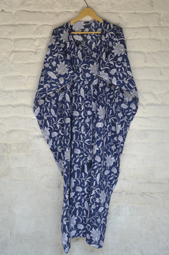 100 cotton blue - hand, print