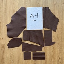 Brown Full grain Cowhide Leather 1.8-2 mm thick Offcuts Remnants 1