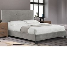 Grey Velvet Bed, Shoreditch