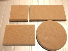 Wooden MDF Squares/ Rectangle plaques blank Plinths Signs Blocks Chamfered Edge