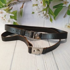 2 x SCOUT BELTS Brown Leather Metal Buckle Vintage 1 x 2005 Canadian Expo