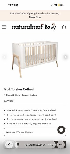 Cot bed - cot,