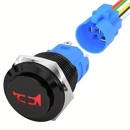 Horn switch 12v 16mm led - switch, 5a