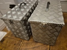 Side Pannier Cases Aluminum Silver Checkerplate Touratech Style Universal.
