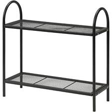 2 Tier Metal Plant Stand Flower Display Shelf Garden Indoor Outdoor Balcony