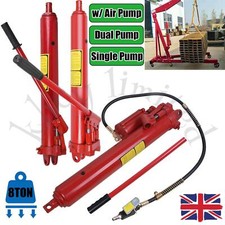 Crane Hydraulic Air Cylinder 8 Ton Long Ram Engine Lift Hoist Dual Pump Workshop