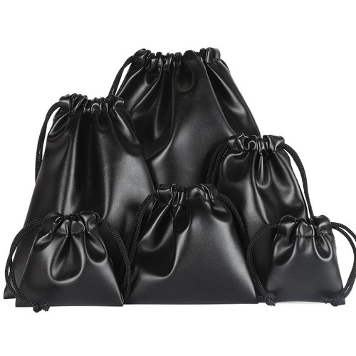 Drawstring bag leather - bag,