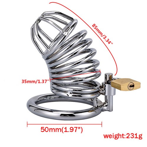 Stainless steel chastity cage - stainless,