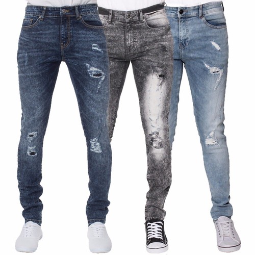Enzo mens skinny ripped - skinny, jeans