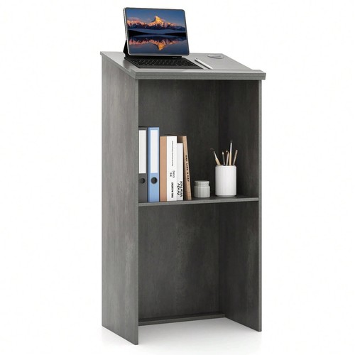 Wooden podium stand with - wooden,