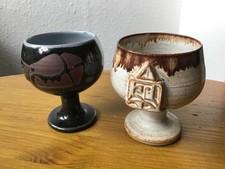 Blacktoft and Wellhouse studio pottery goblets.