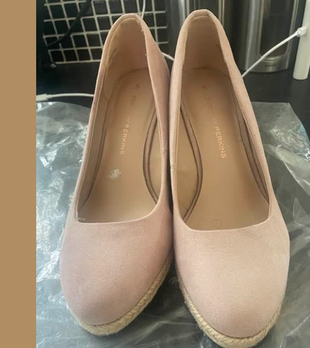 Ladies dusky pink wedge - dusky, shoes