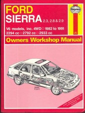FORD SIERRA,XR4i,XR4X4,GL,GHIA,2.3,2.8,2.9 V6,XR4,XR 4X4 HAYNES MANUAL 1982-1991
