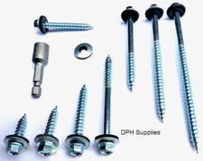 TEK WOOD SCREWS BOLTS FIX CORRUGATED ROOFING CLADDING TO TIMBER + FREE BIT