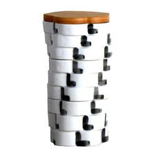 3 Tier Food Storage Jar Wooden