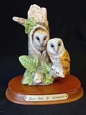 Leonardo Porcelain' Barn Owls'  Figurine.  6.5" Tall. Good Condition.