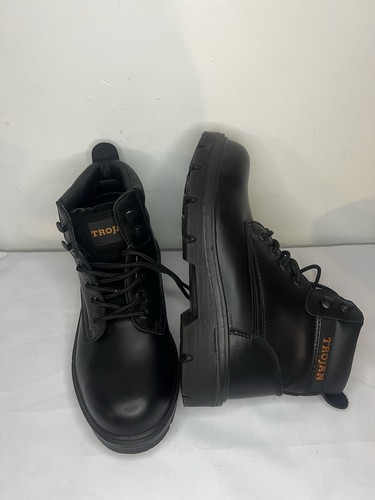 Trojan black leather safety - black,