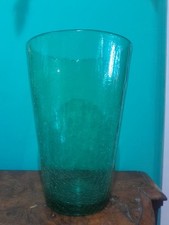 Large Blenko Crackle Glass Vase.