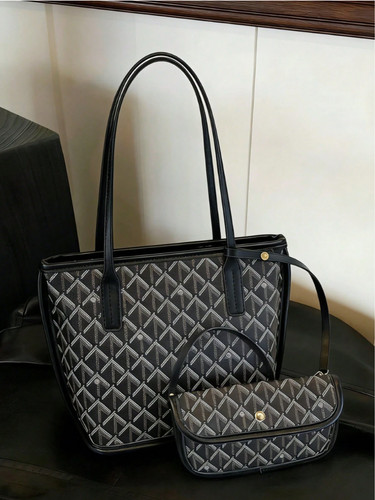 Black plain dogtooth pvc - black,
