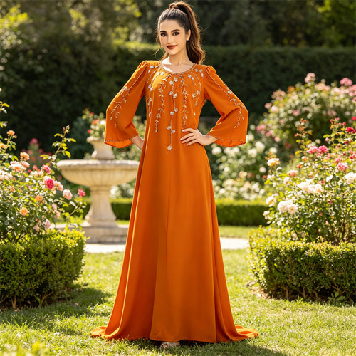 Women maxi dress flare - maxi, sleeve