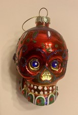 Glass Sugar Skull Ornament 3