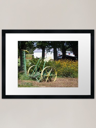 Antique mower framed art print - framed,