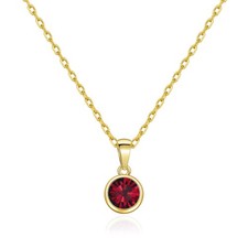 18k Gold Plated Red Crystal
