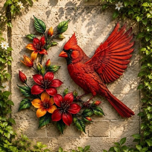 Flat red cardinal metal - flat,