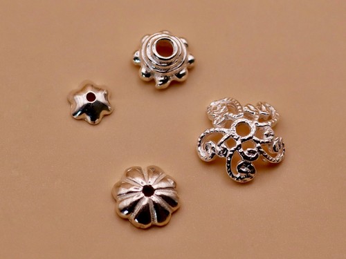 925 sterling silver bead - sterling, cap