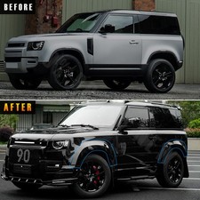 WIDE WHEEL ARCH FENDER FLARE TRIM KIT SET FOR 2020+ DEFENDER 90 L663 GLOSS BLACK