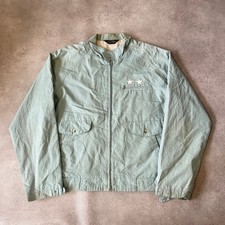 Vintage Military Jacket Mens Large 90s Army Windbreaker Sage Green