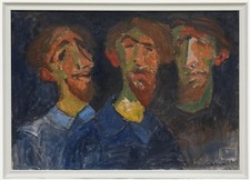 Carvallo After Van Dyck (1599-1641) - Oil, Self Portrait in Three Positions