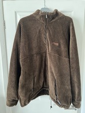 Original Barbour Brown Checkered Fleece Jacket Size XXL Men's Great Condition 