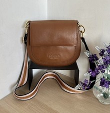 Ted Baker Amali Tan Brown Pebbled Leather Shoulder Crossbody Bag & Webbing Strap