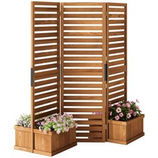 Wood Privacy Screen with 4