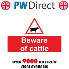TR509 BEWARE OF CATTLE SIGN