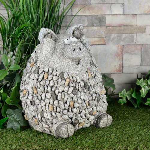 Sitting pig garden ornament - sitting,