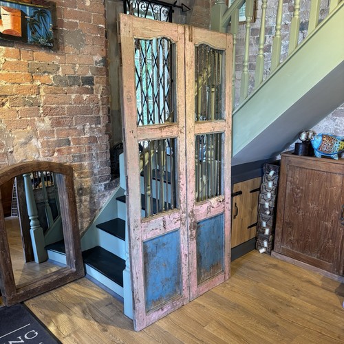 Pair vintage wooden door - wooden,