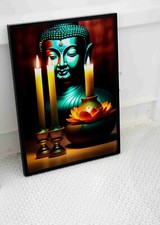 BUDDHA STATUE POSTER RELIGION GOD WALL ART IMAGE CALM PRINT A4 A3 SIZE