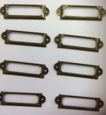 8X Bronzed Vintage Label frames Metal Drawer Door Haberdashery Label Holder Pull