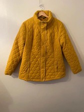Bonmarché Mustard Yellow Quilted Coat UK 16 | Warm Winter Jacket