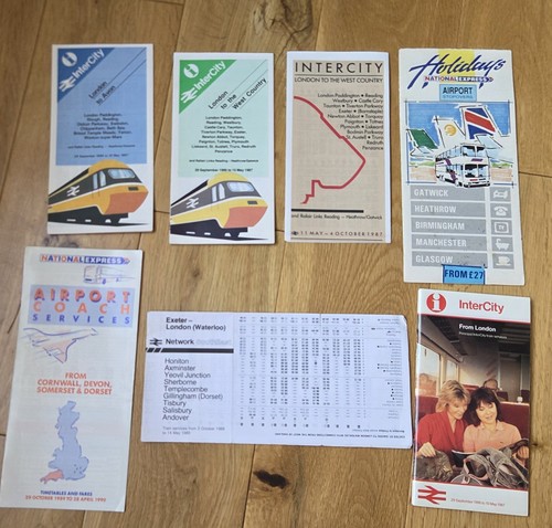 Vintage 1980s bus and train - bus,