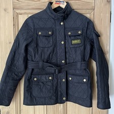 Barbour Girls Quilted Black Jacket Size XL 12/13