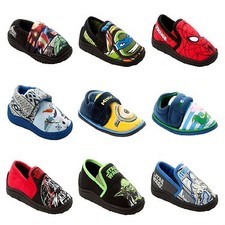 BOYS OFFICIAL BRANDED CHARACTER SLIP ON NOVELTY SLIPPERS INFANTS KIDS SIZE
